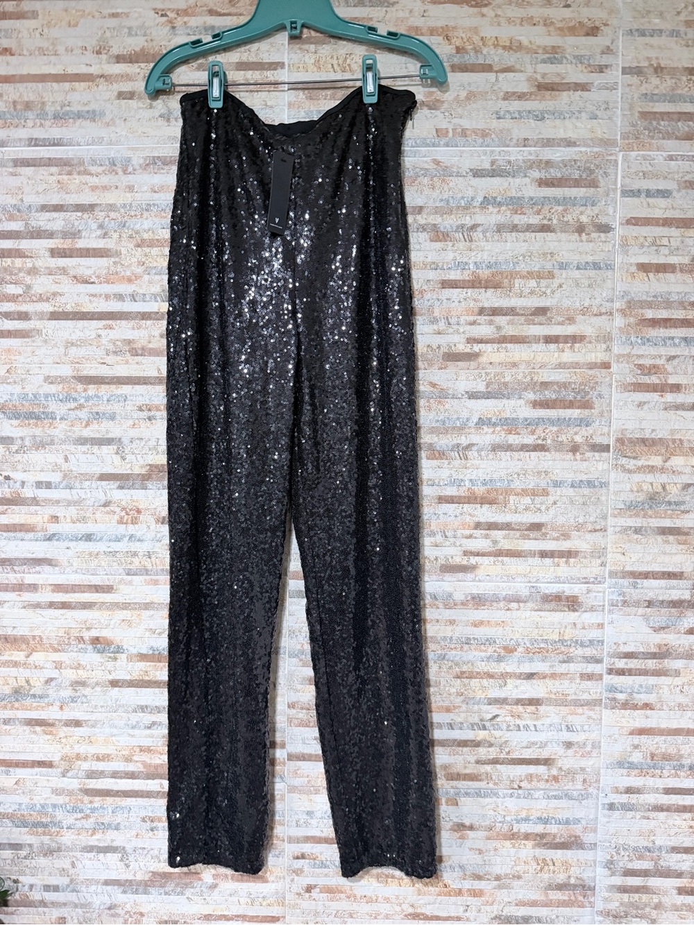 Lulus Black Sequin Wide-Leg Pants